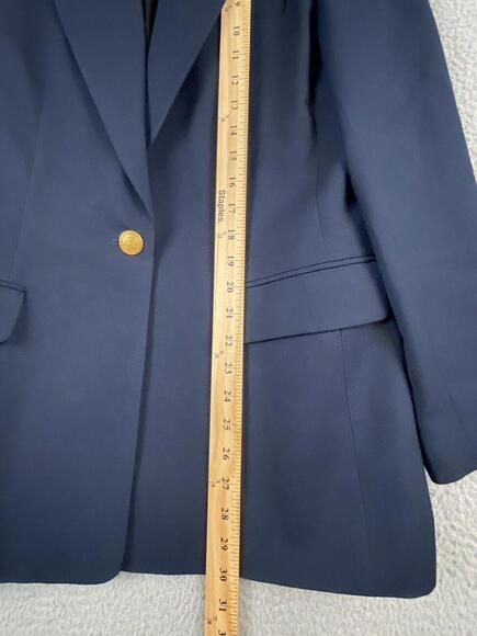 Talbots Blazer Womens 8 Blue Wool One Button Jacket - Picture 10 of 12